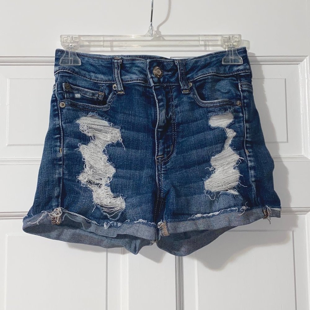 American Eagle Ripped Denim Shorts, Size 4